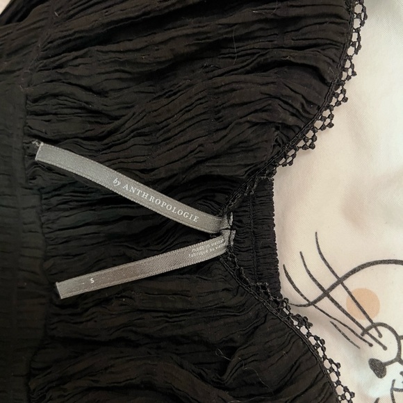 By Anthropologie Textured Smocked Midi Dress Size S Black - Picture 9 of 9